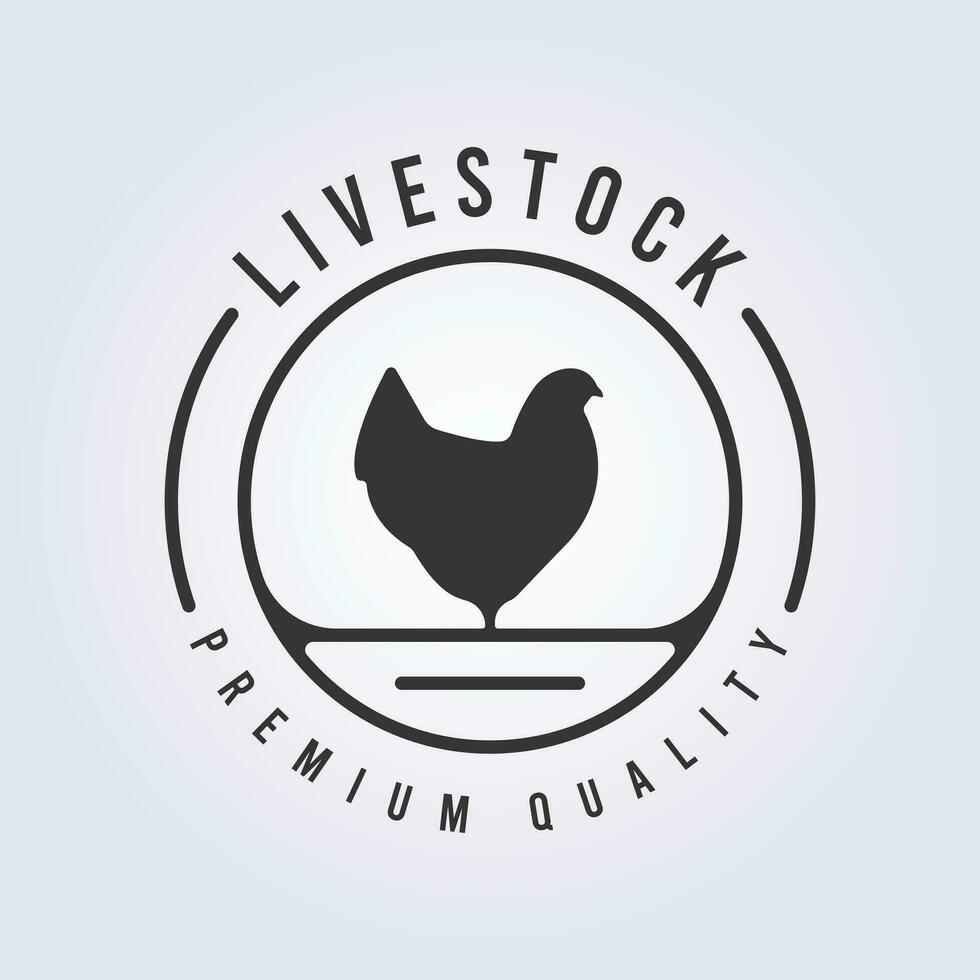 hen farm logo livestock symbol vector illustration design