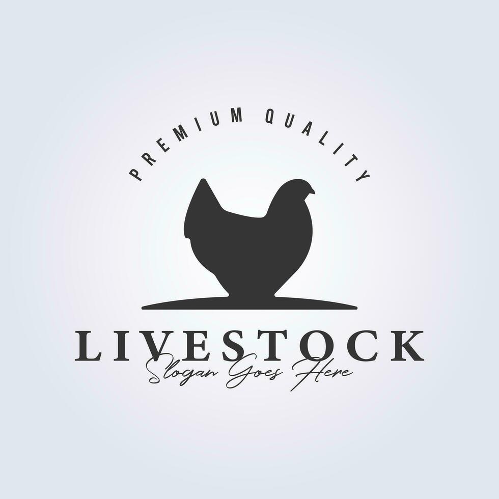 symbol of hen farm livestock logo vector illustration design
