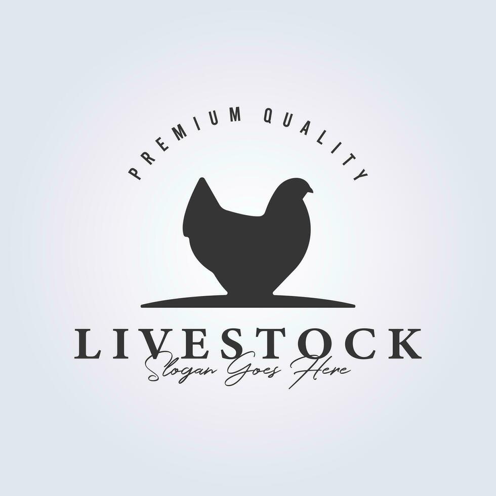 símbolo de gallina granja ganado logo vector ilustración diseño