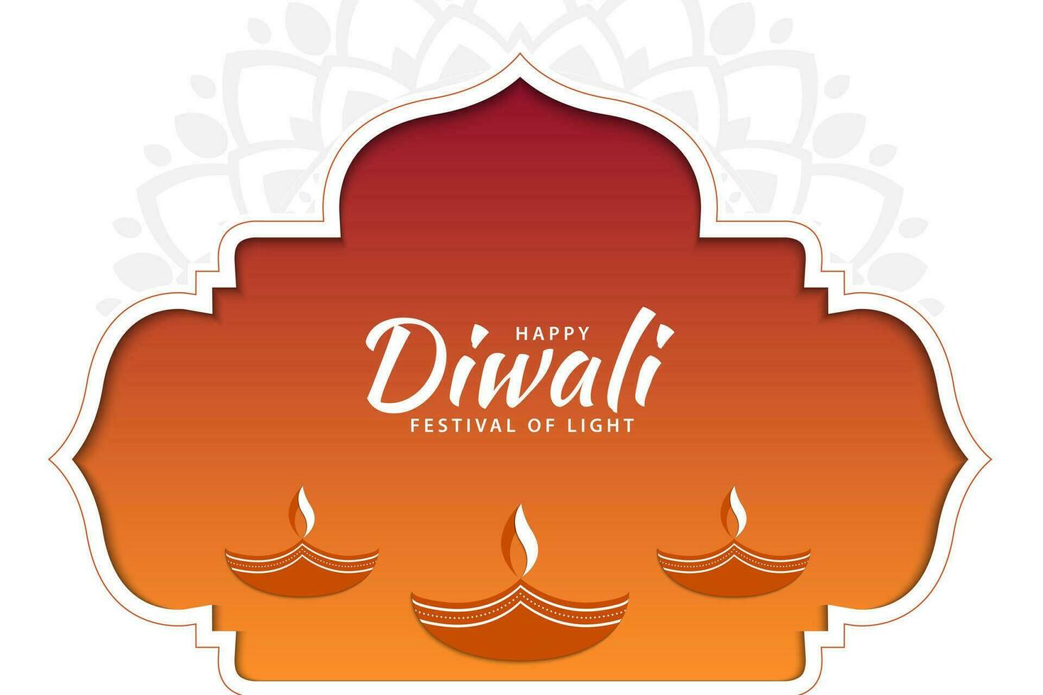 Happy diwali celebration card. Festival of light background design with diya lamps. Vector illustration