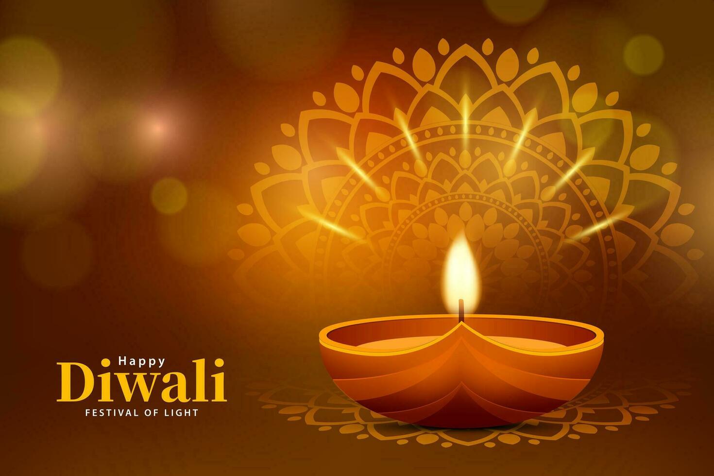 Happy Diwali. Indian diwali festival celebration background. Festival of lights banner design. Vector illustration