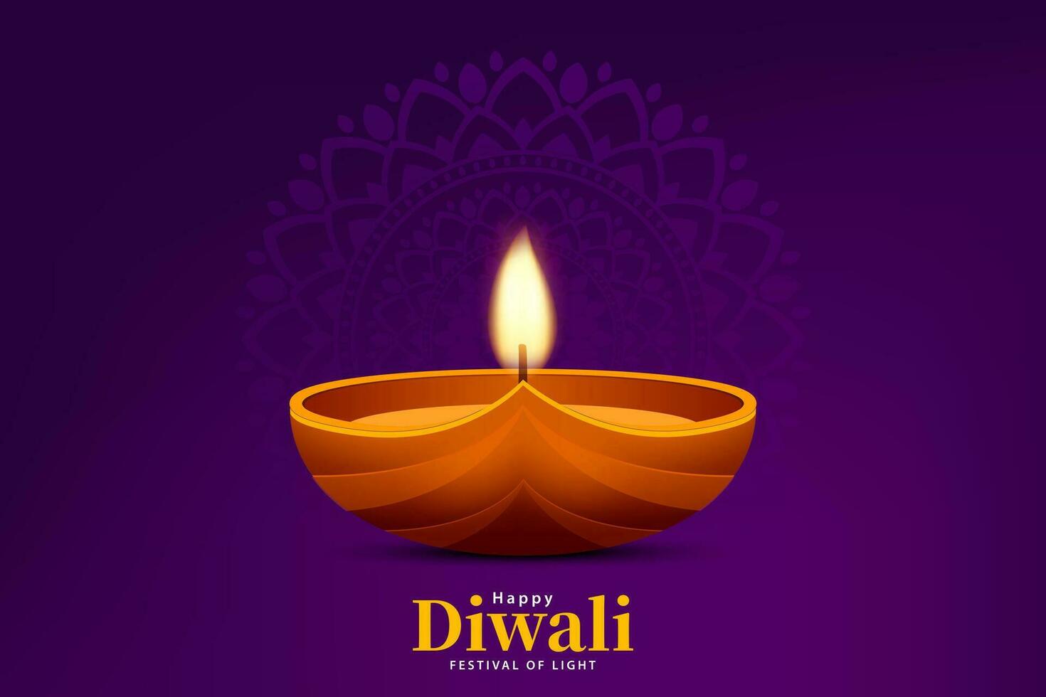 Happy Diwali. Indian diwali festival celebration background. Festival of lights banner design. Vector illustration