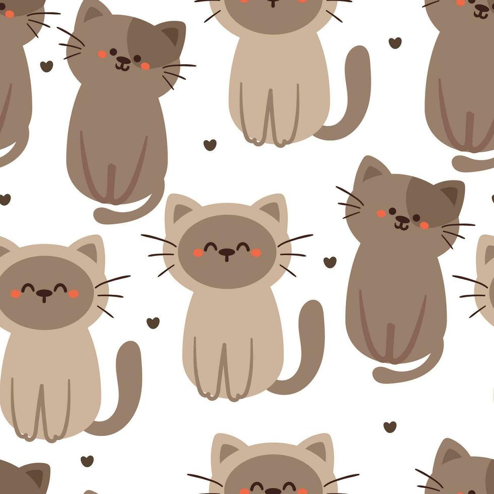 sin costura modelo dibujos animados gatos linda animal fondo de pantalla ilustración para regalo envolver papel vector