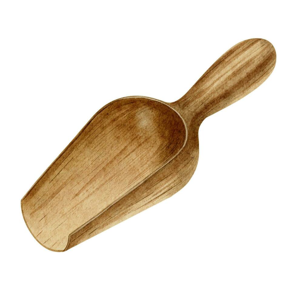 Ilustración de diseño de utensilios de cocina de madera aislado sobre fondo  blanco.
