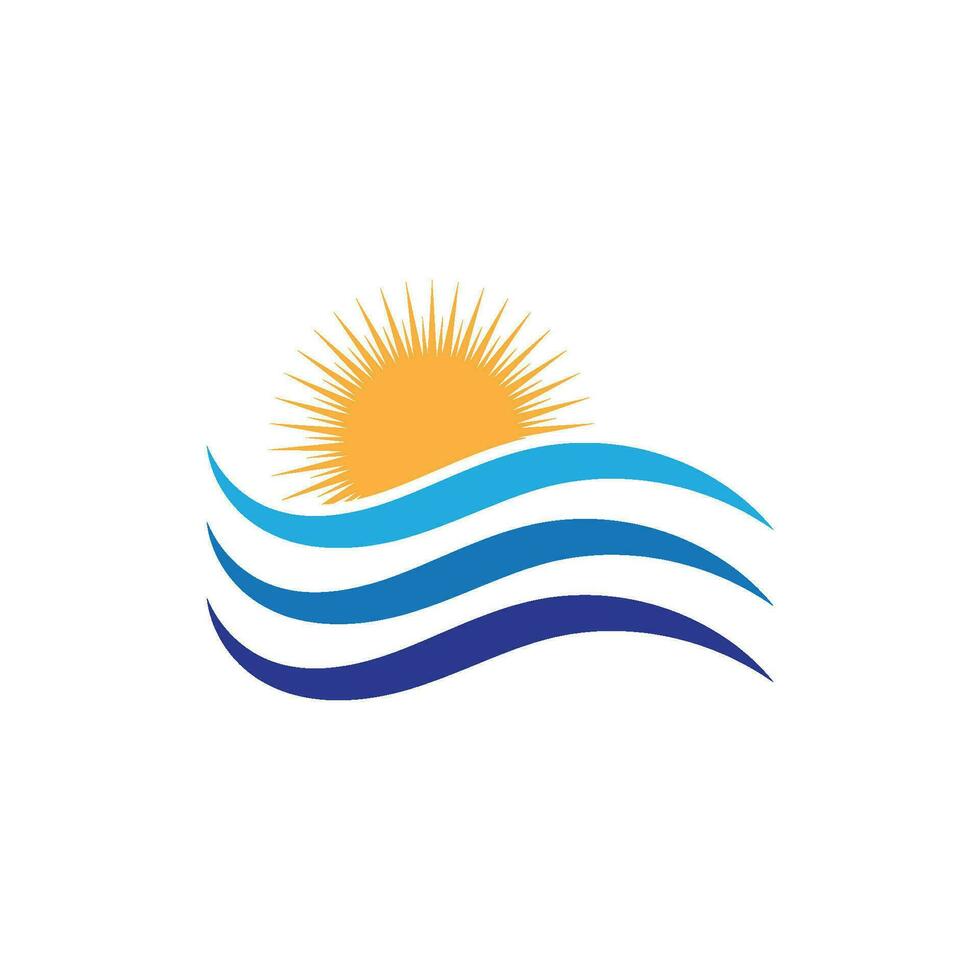 Water wave icon vector