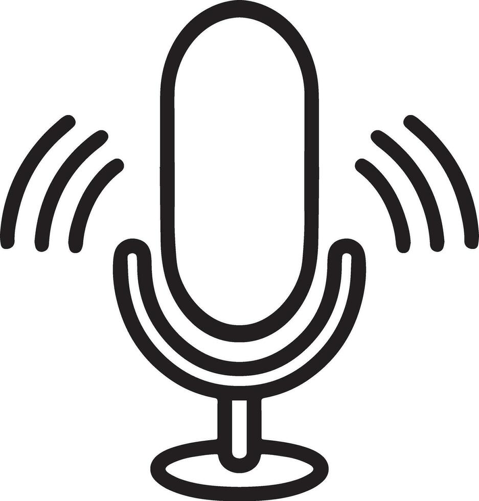 Professional Microphone and Audio Recording Device Icon Isolated on White Background for Podcasting and Speech vector