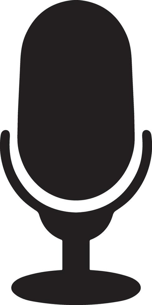 Professional Microphone and Audio Recording Device Icon Isolated on White Background for Podcasting and Speech vector