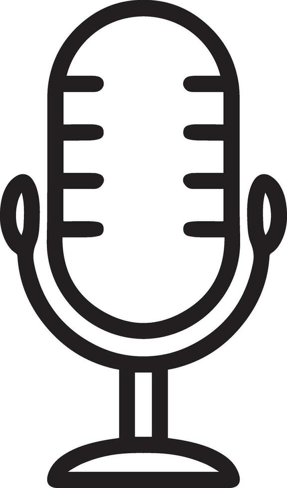 Professional Microphone and Audio Recording Device Icon Isolated on White Background for Podcasting and Speech vector