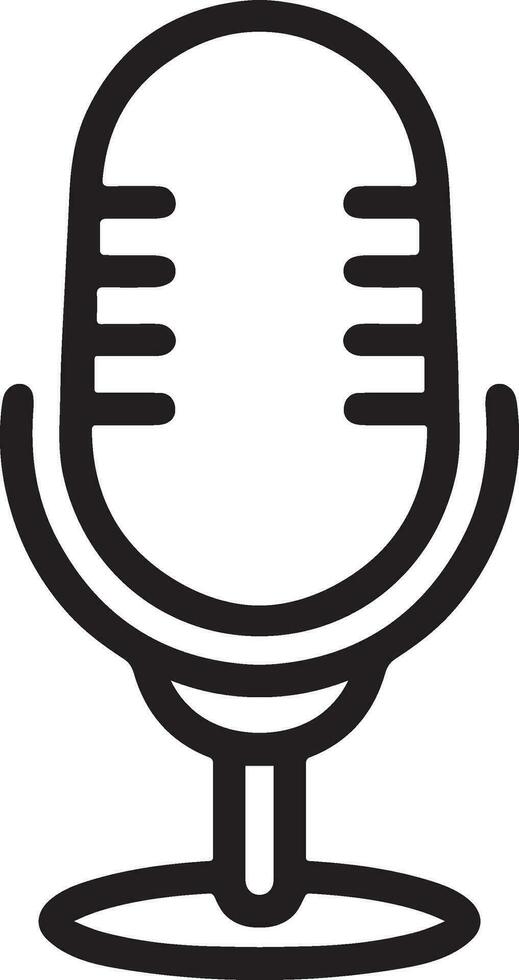 Professional Microphone and Audio Recording Device Icon Isolated on White Background for Podcasting and Speech vector