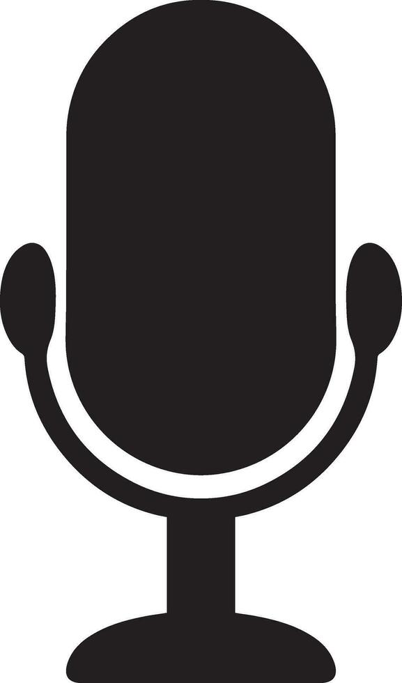 Professional Microphone and Audio Recording Device Icon Isolated on White Background for Podcasting and Speech vector