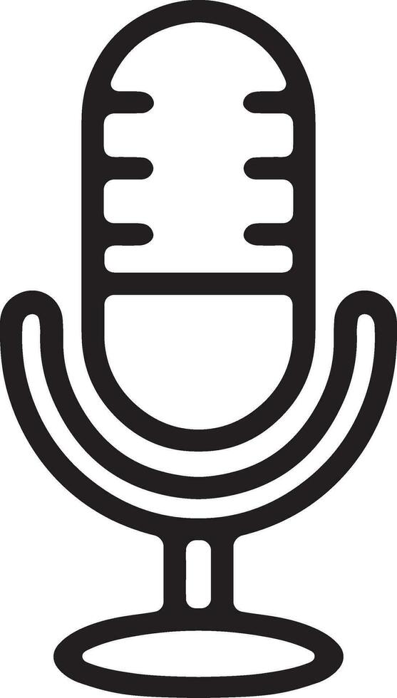Professional Microphone and Audio Recording Device Icon Isolated on White Background for Podcasting and Speech vector