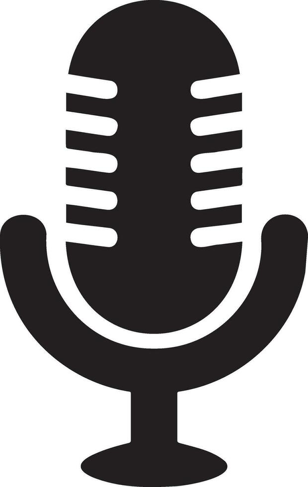 Professional Microphone and Audio Recording Device Icon Isolated on White Background for Podcasting and Speech vector