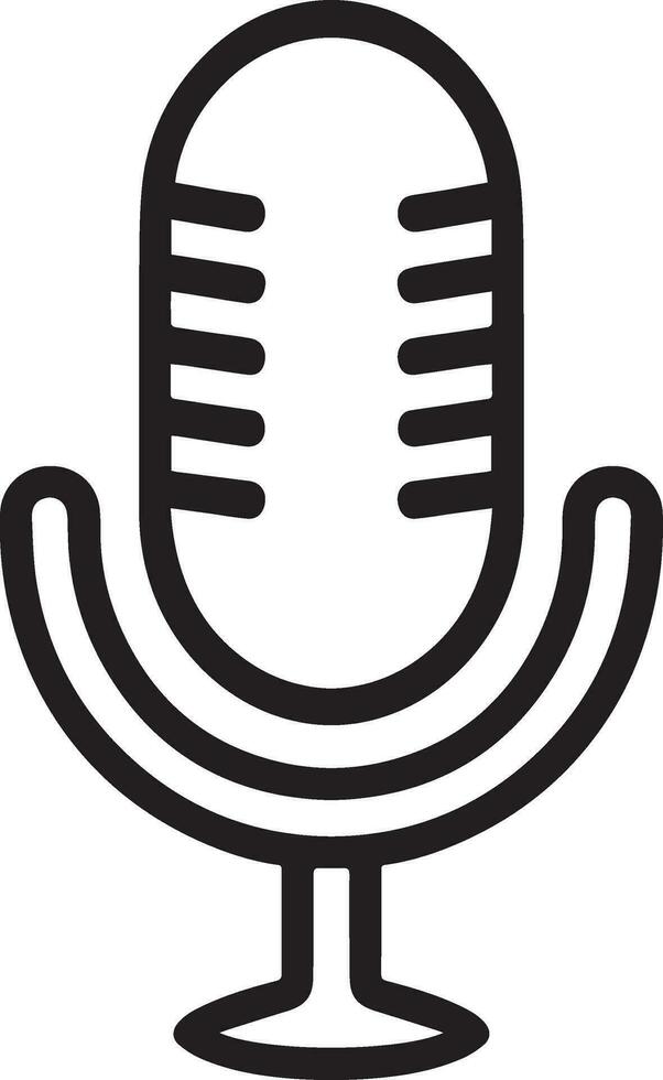 Professional Microphone and Audio Recording Device Icon Isolated on White Background for Podcasting and Speech vector