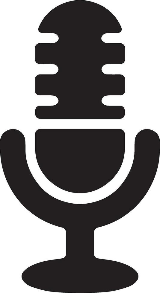 Professional Microphone and Audio Recording Device Icon Isolated on White Background for Podcasting and Speech vector