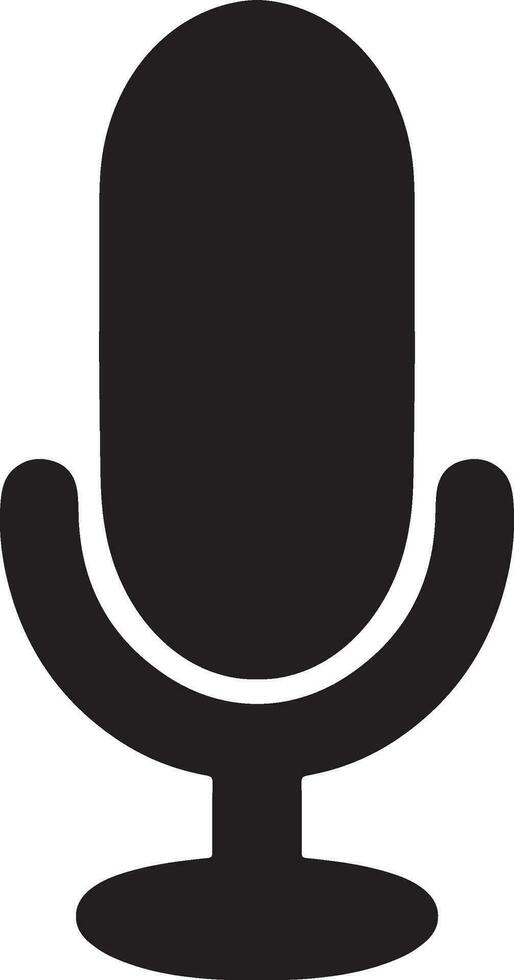 Professional Microphone and Audio Recording Device Icon Isolated on White Background for Podcasting and Speech vector