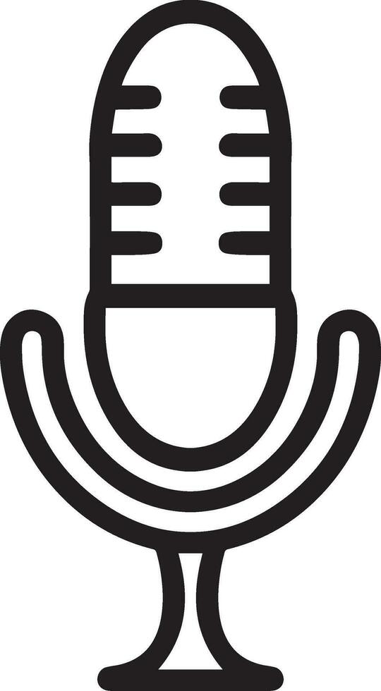 Professional Microphone and Audio Recording Device Icon Isolated on White Background for Podcasting and Speech vector