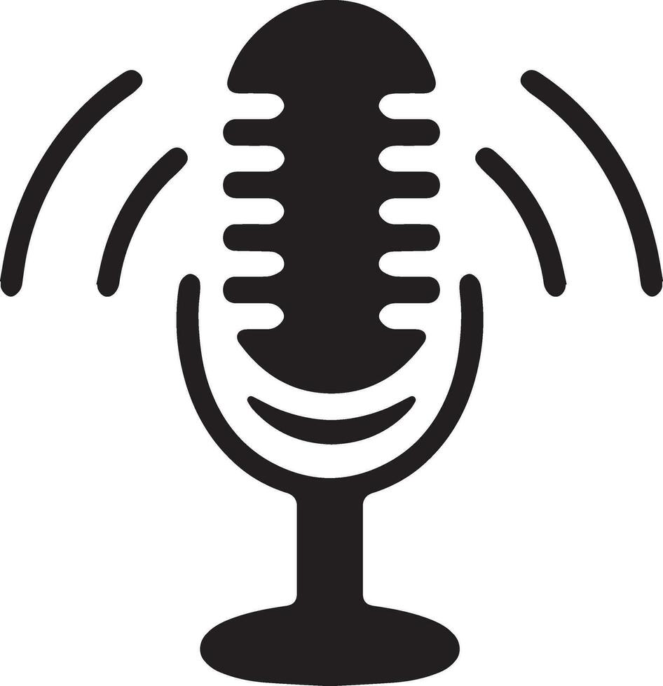 profesional micrófono y audio grabación dispositivo icono aislado en blanco antecedentes para podcasting y habla vector