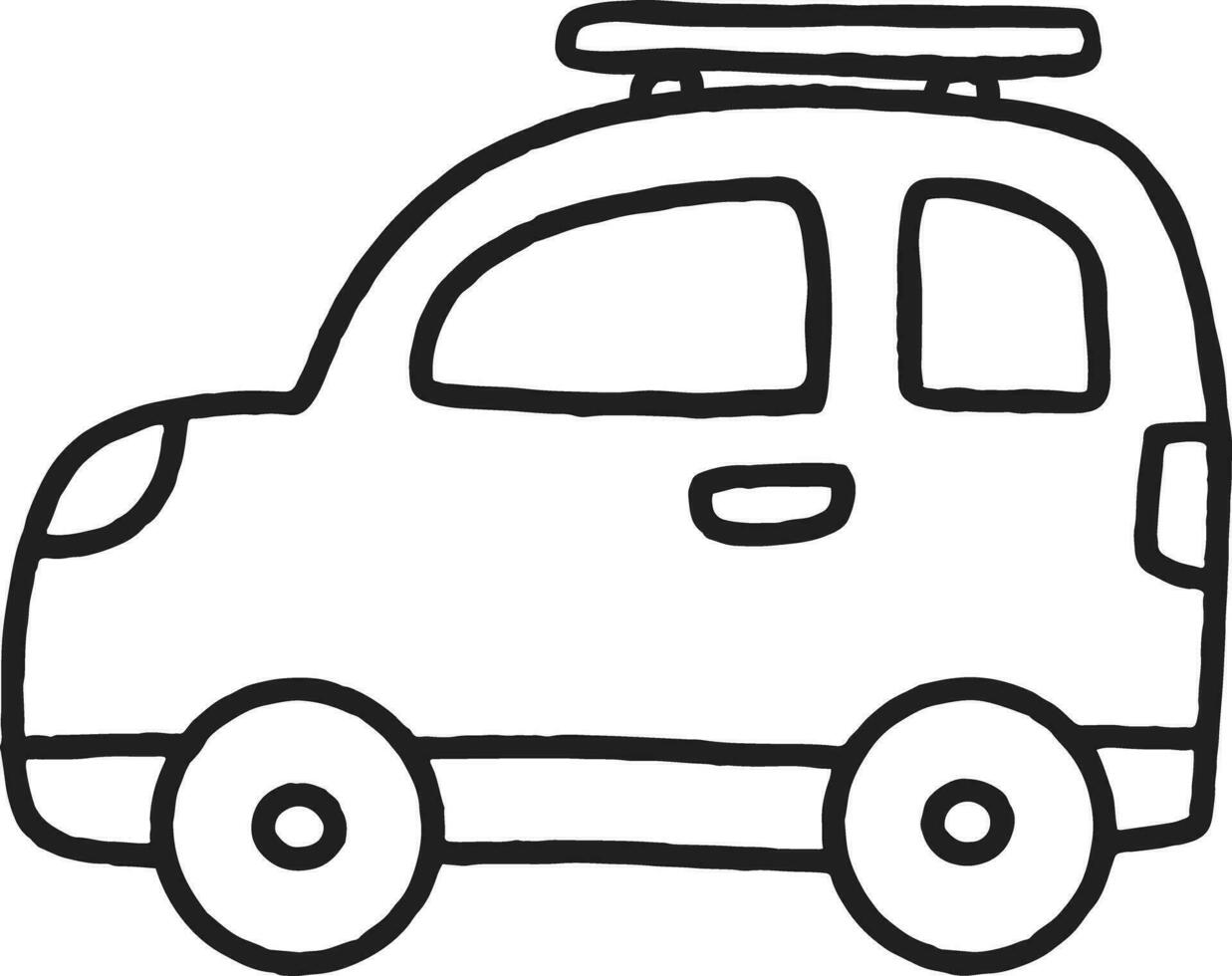 Outline Toy Car Cartoon Illustration Construction Vehicle Concrete Mixer Truck vector