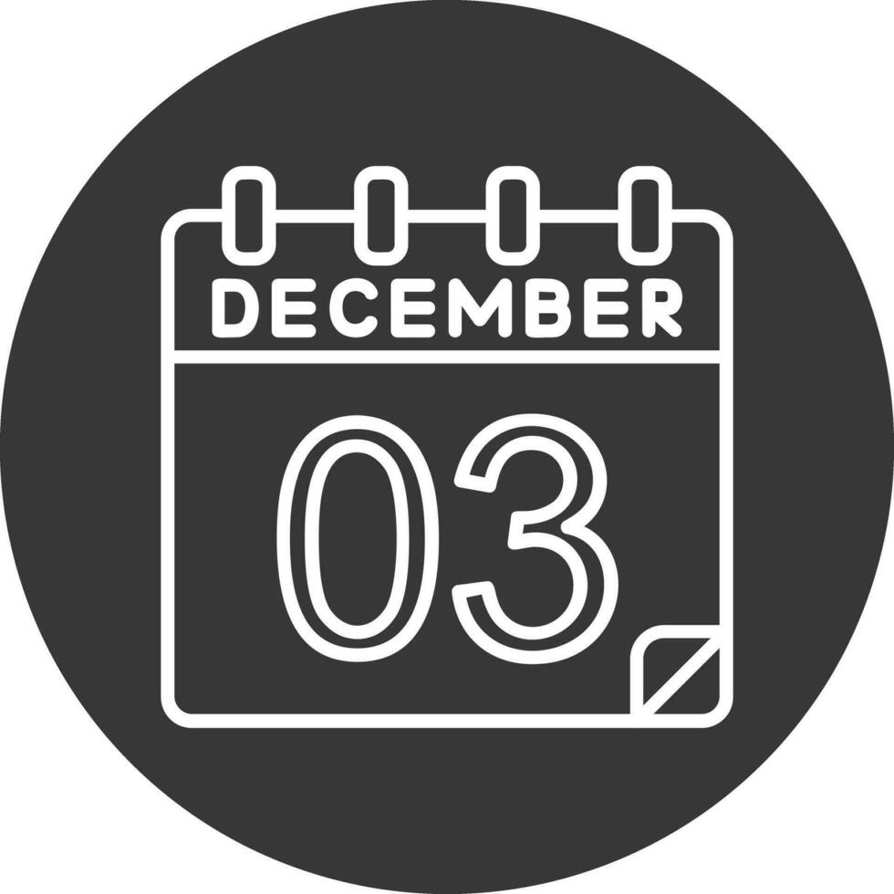 3 diciembre vector icono