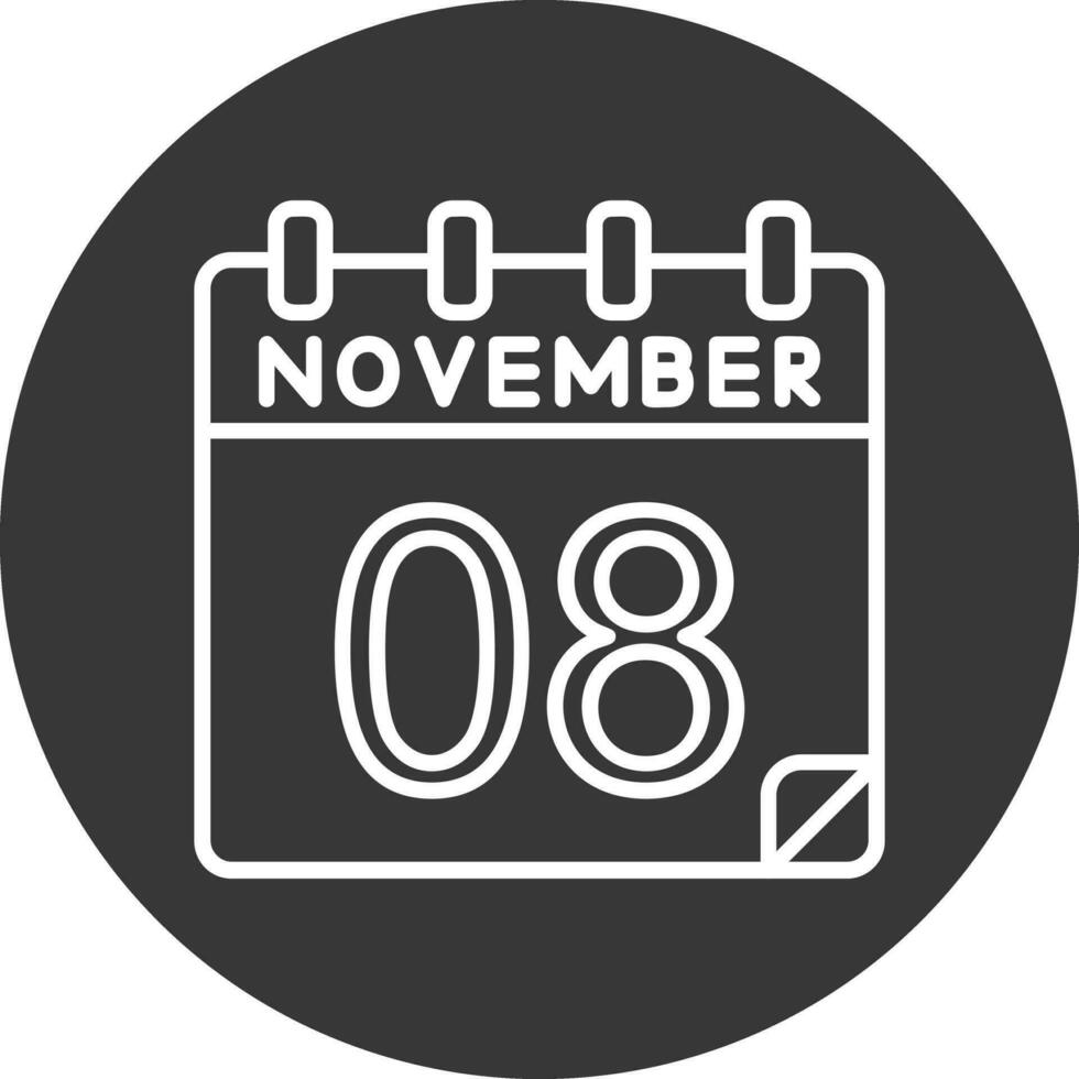 8 noviembre vector icono