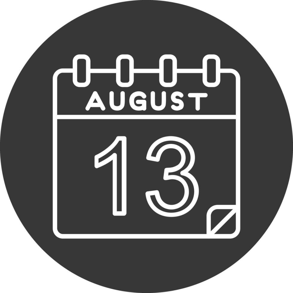 13 August Vector Icon