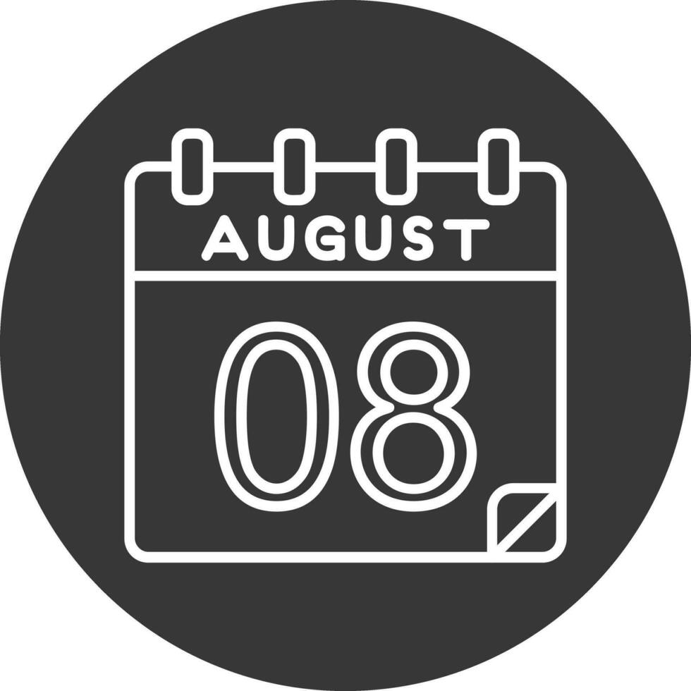 8 agosto vector icono