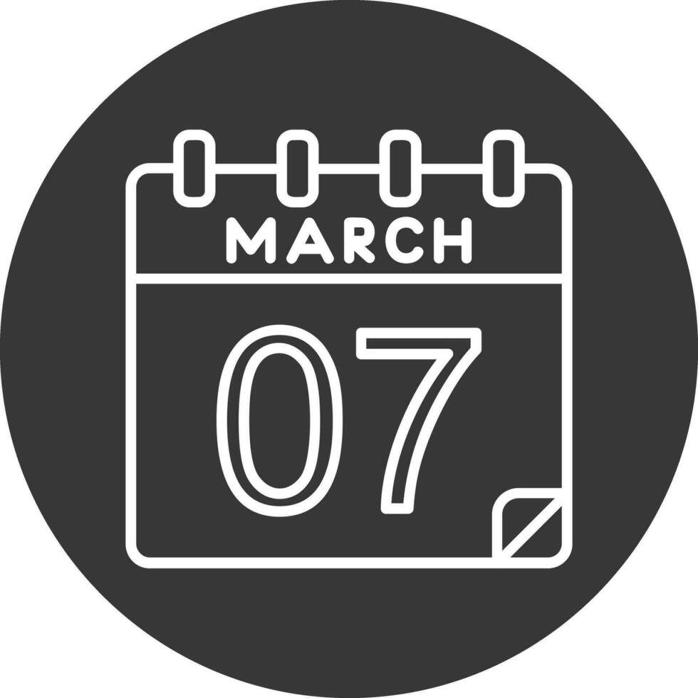 7 7 marzo vector icono