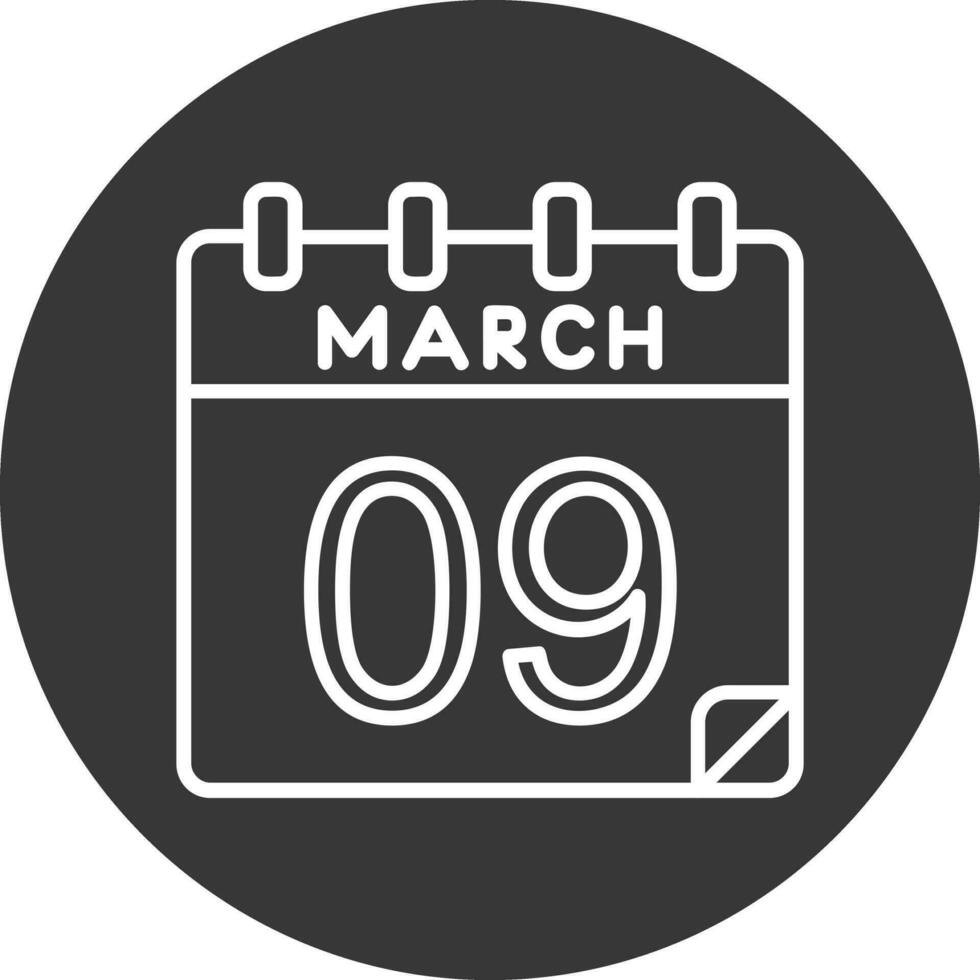 9 9 marzo vector icono