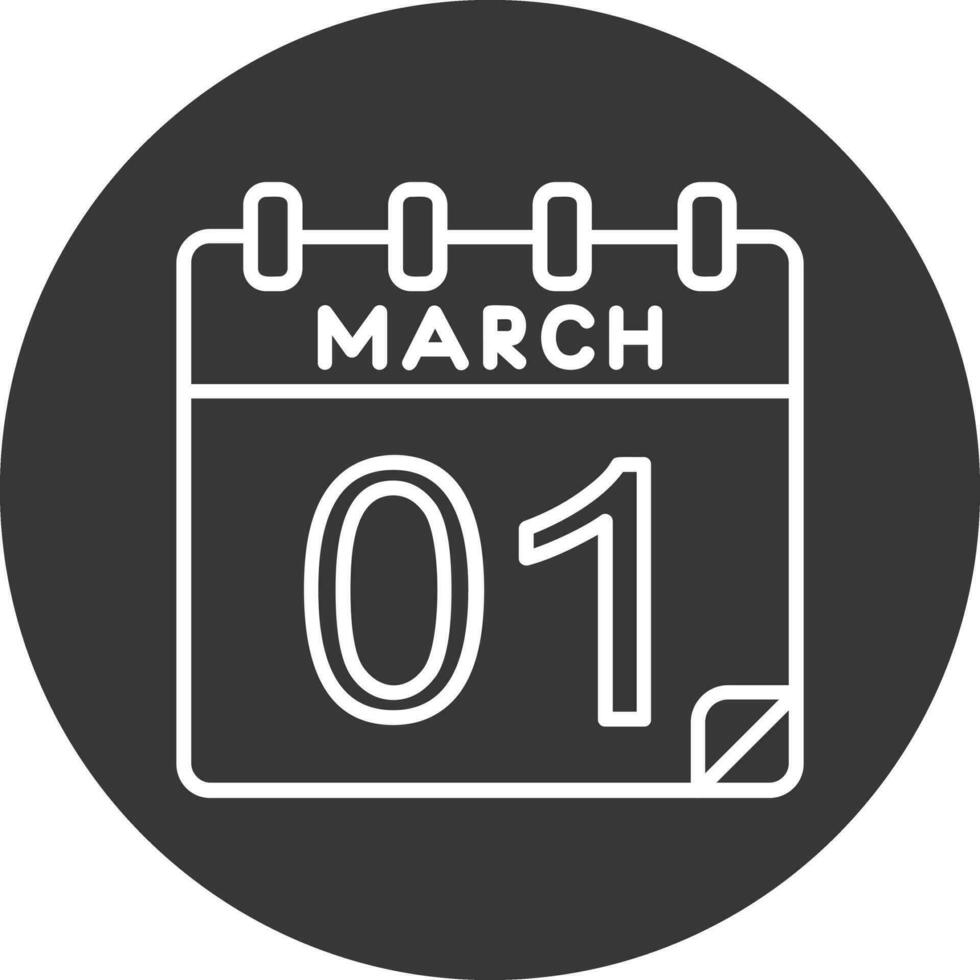 1 marzo vector icono