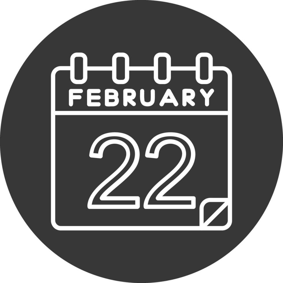 22 febrero vector icono