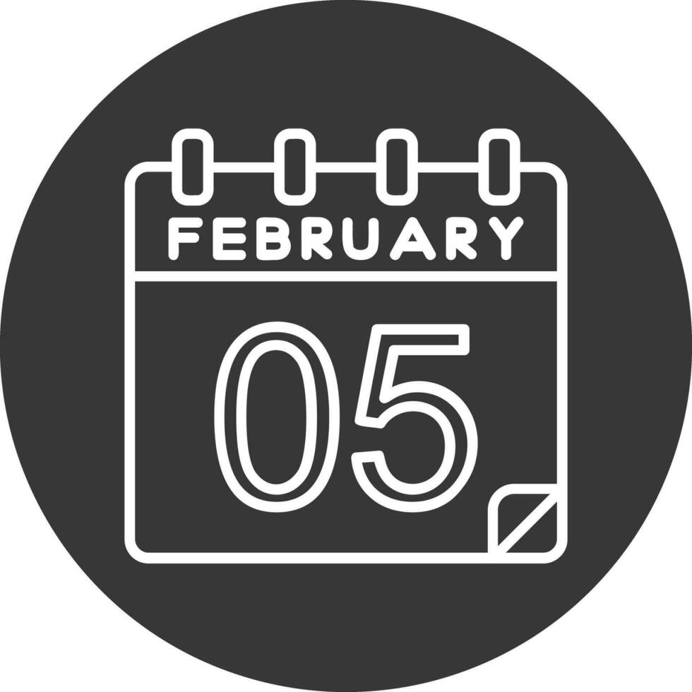5 5 febrero vector icono