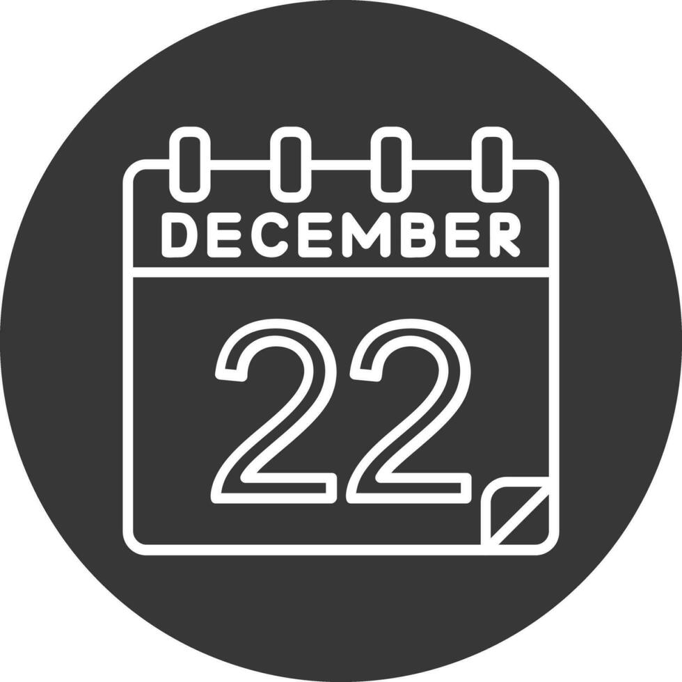 22 diciembre vector icono