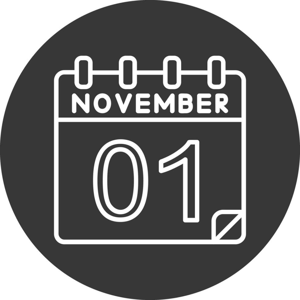 1 noviembre vector icono