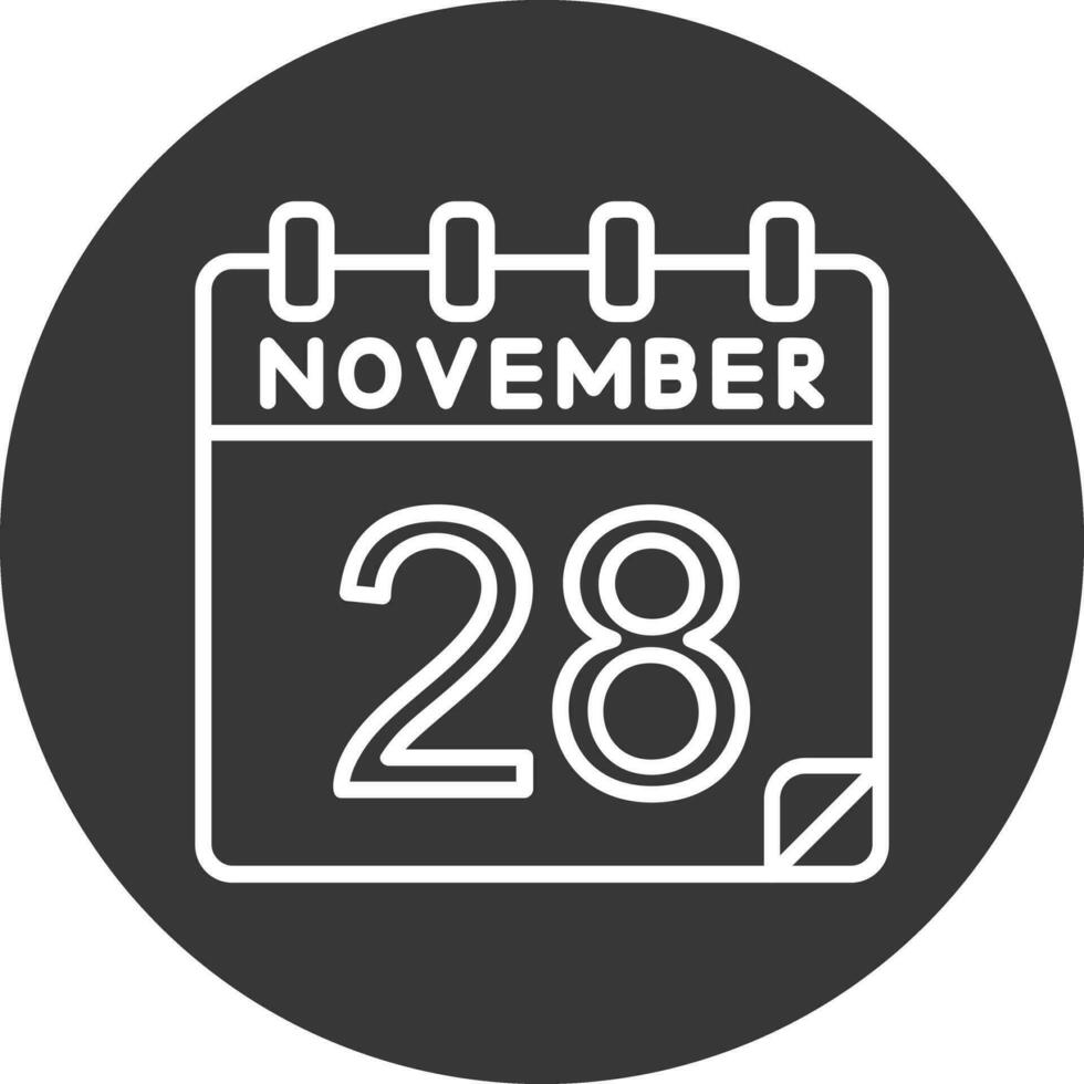 28 noviembre vector icono