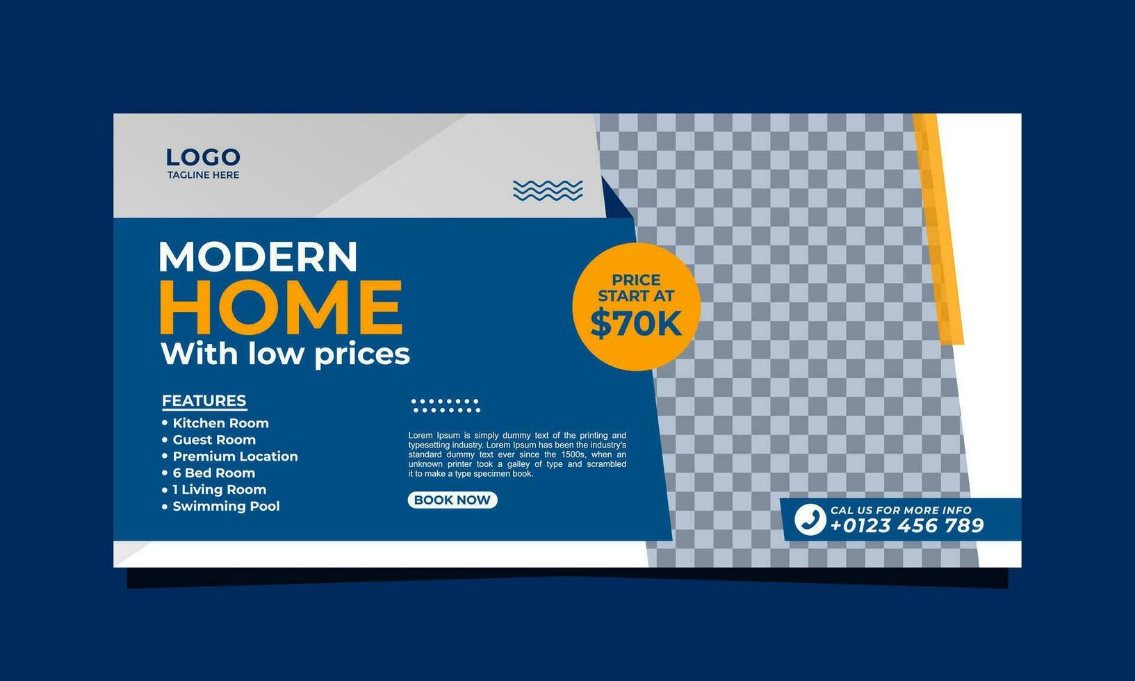 Modern home property banner social media template design vector