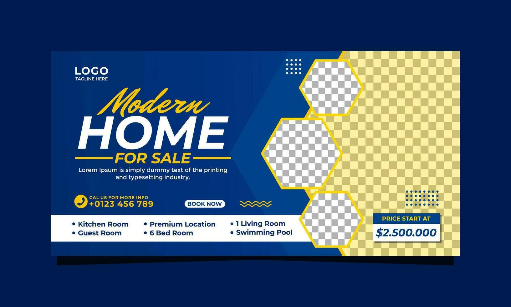 Modern home property advertising banner template.eps vector