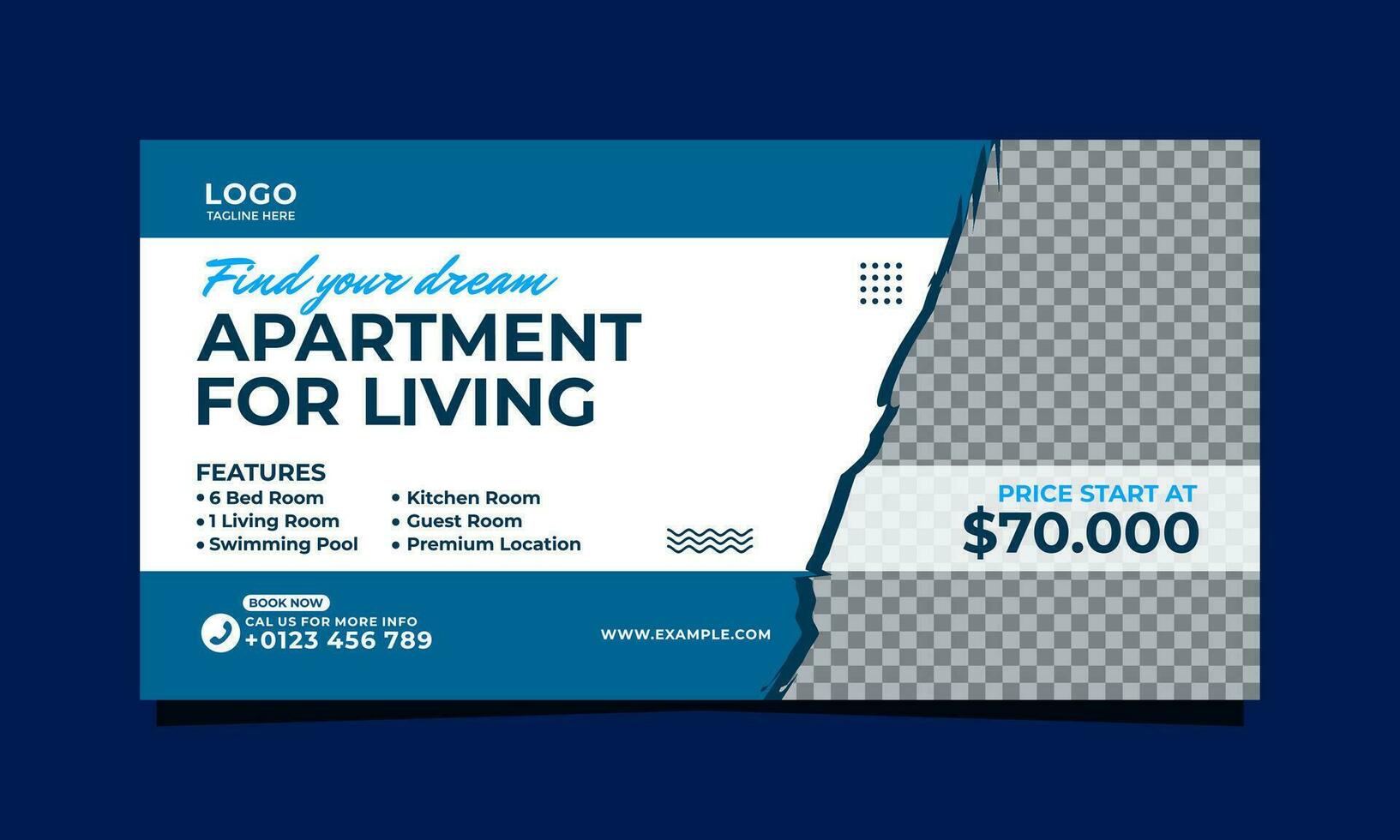 Real estate apartment banner design template vector