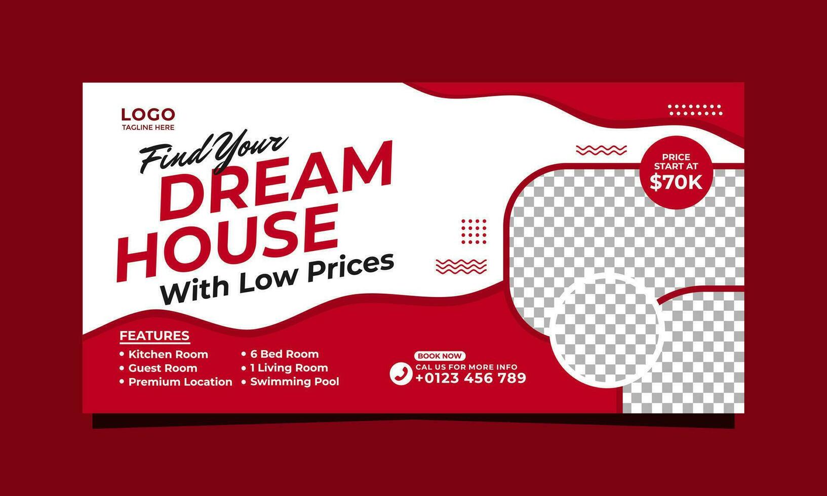 House property banner social media template design vector