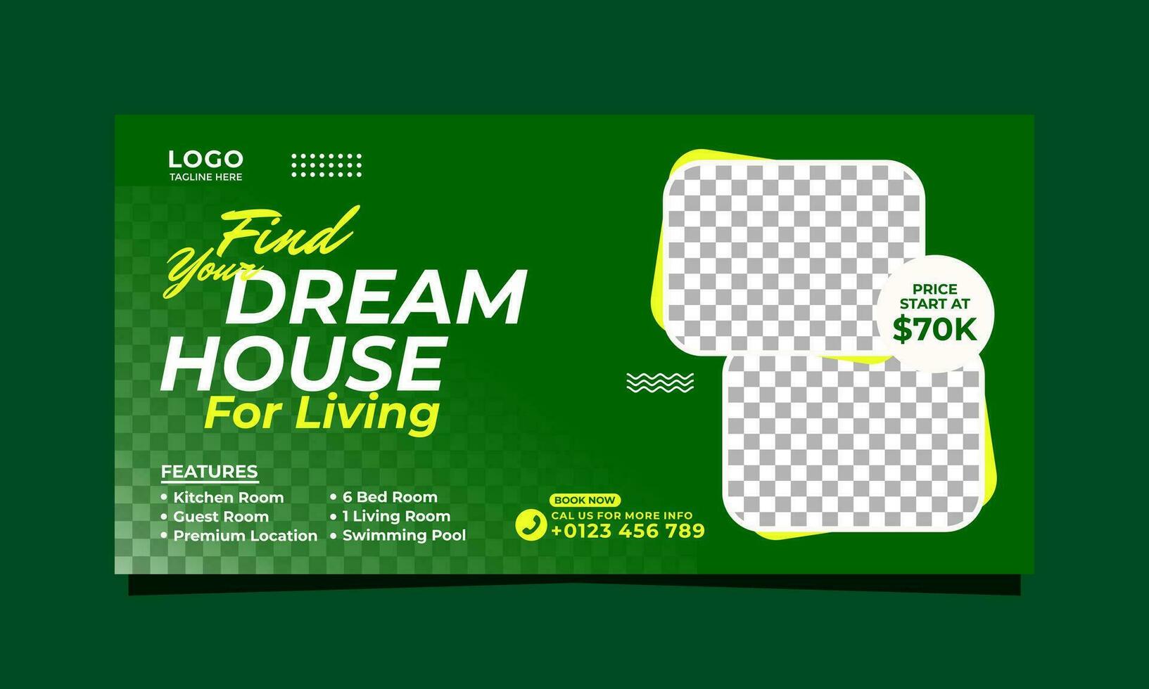 House property banner or social media cover template vector