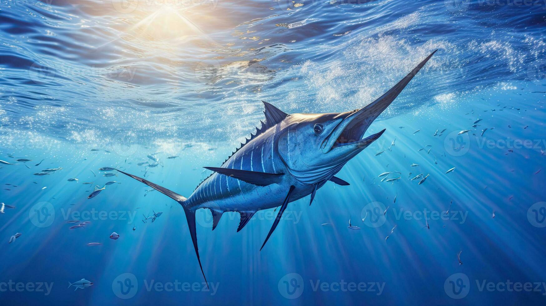 Portrait barracuda fish in the sea AI Generative photo