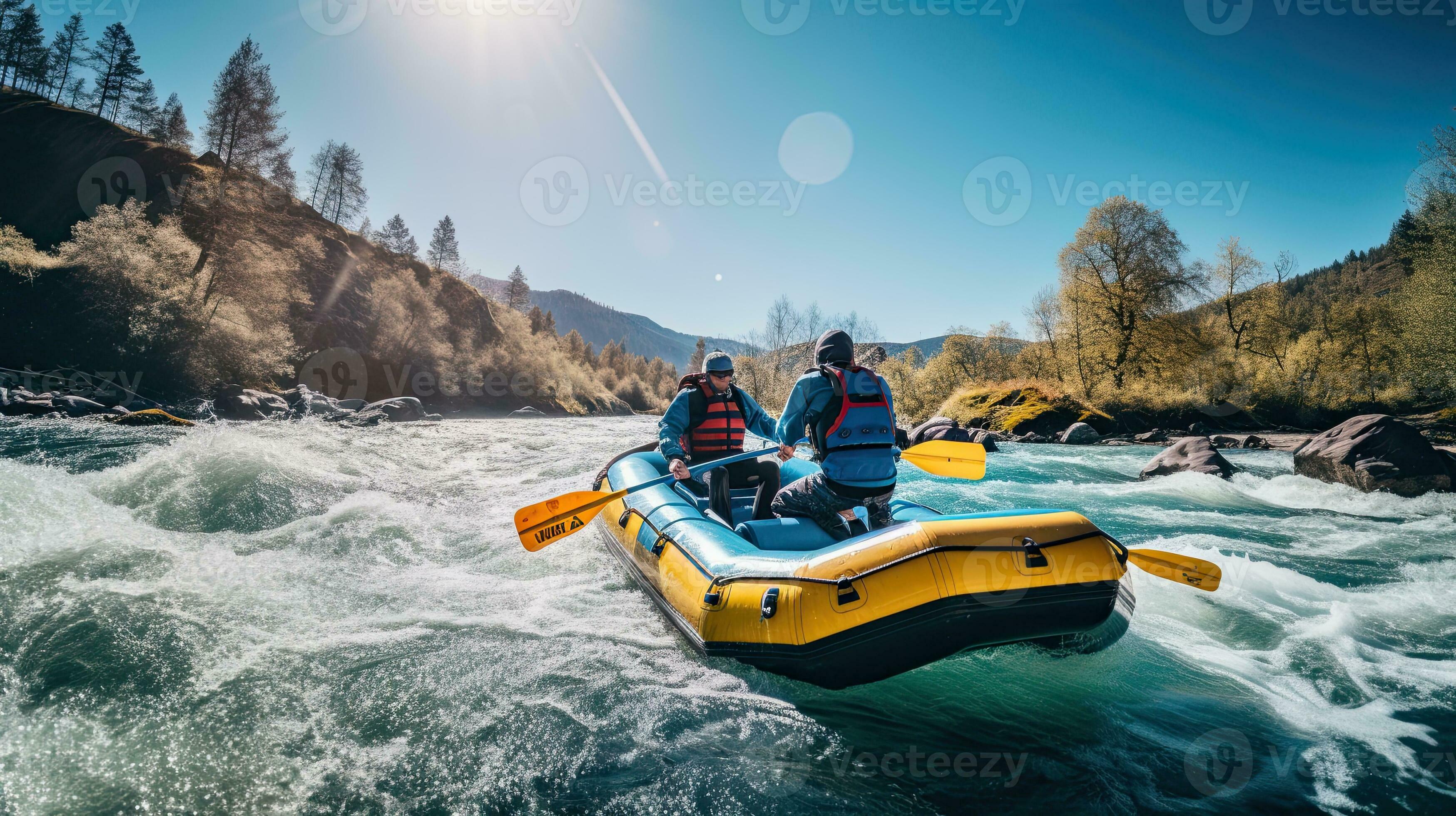 Portrait people are rafting in fast flowing river AI Generative 30751006 Stock Photo at Vecteezy