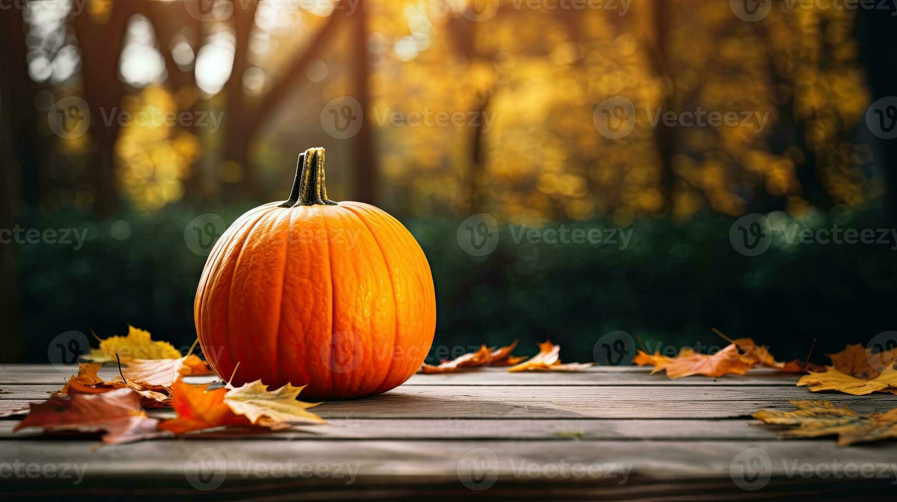 Portrait pumpkin on the table AI Generative photo