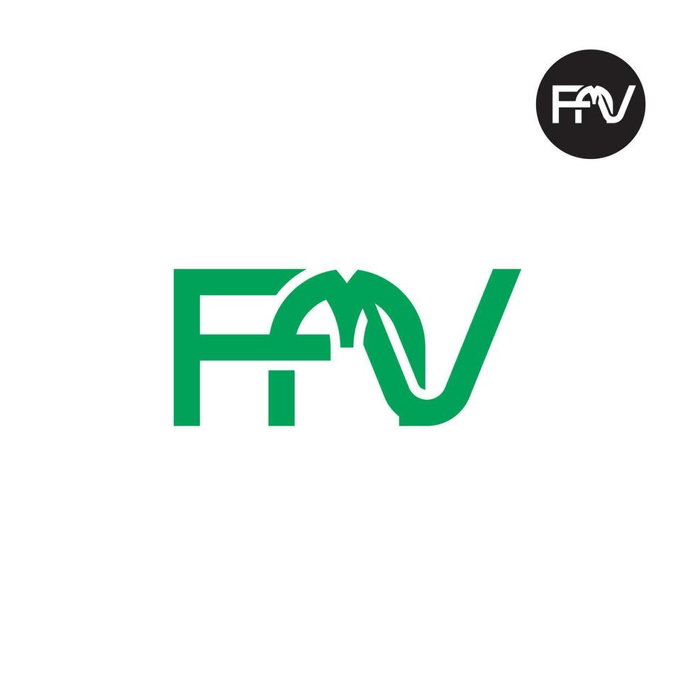 letra FMV monograma logo diseño vector