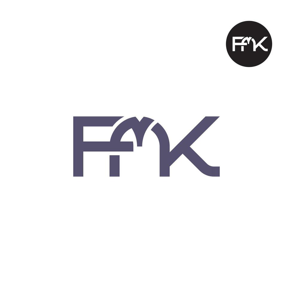 letra fmk monograma logo diseño vector