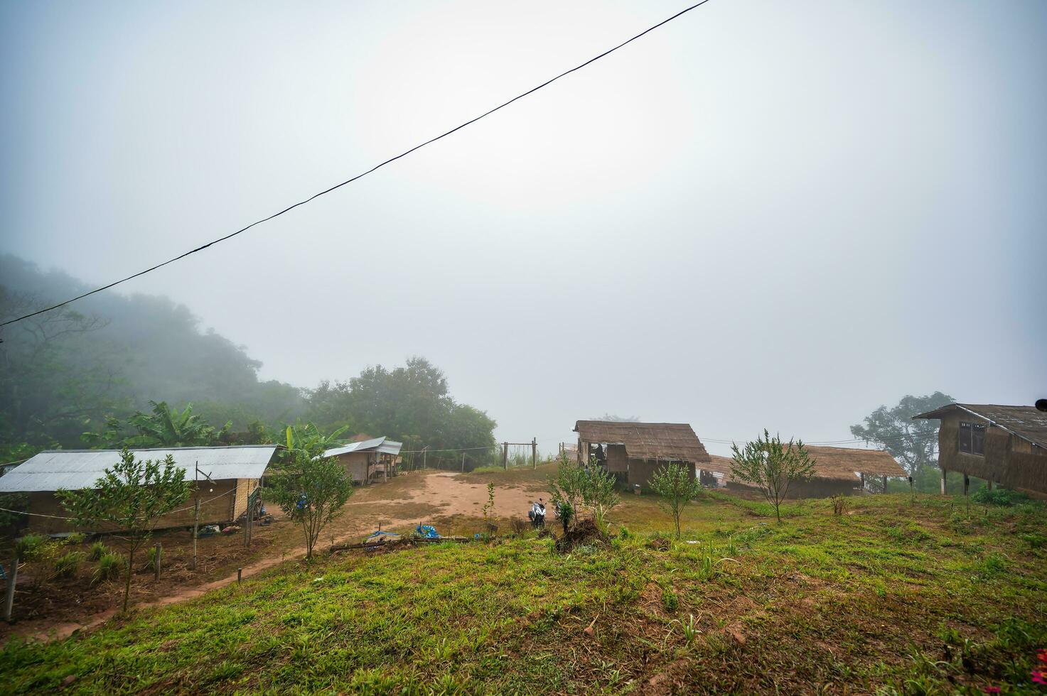 Landscape view in early moring at Sapan Village nan Thailand.Sapan is Small and tranquil Village in the mountain. photo