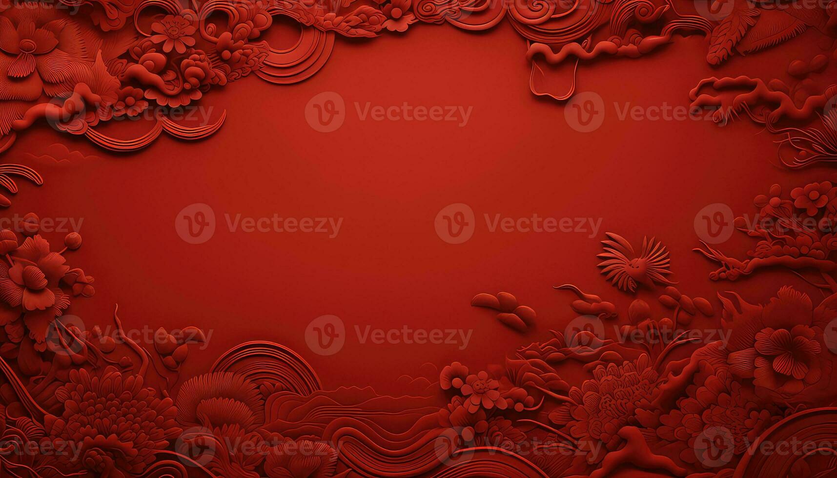 chinese background on red AI generated photo