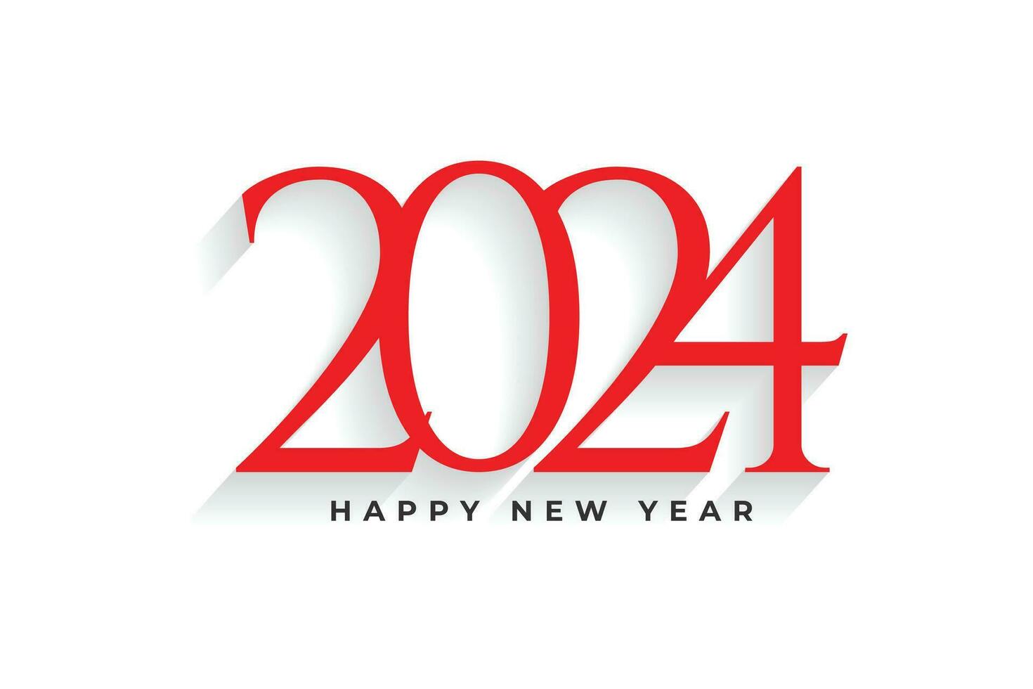 Happy New Year 2024 creative trendy text typography design vector