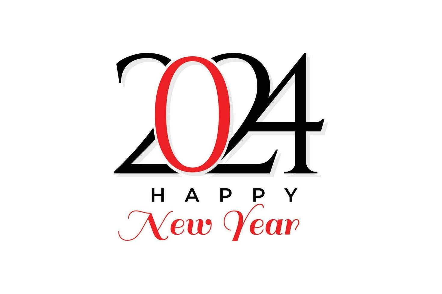 Happy New Year 2024 creative trendy text typography design vector