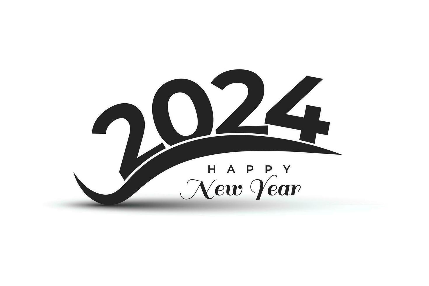 contento nuevo año 2024 creativo de moda texto tipografía diseño vector