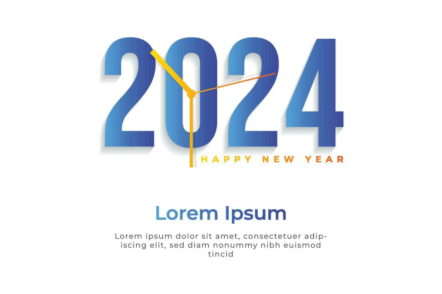 Happy New Year 2024 creative trendy text typography design vector